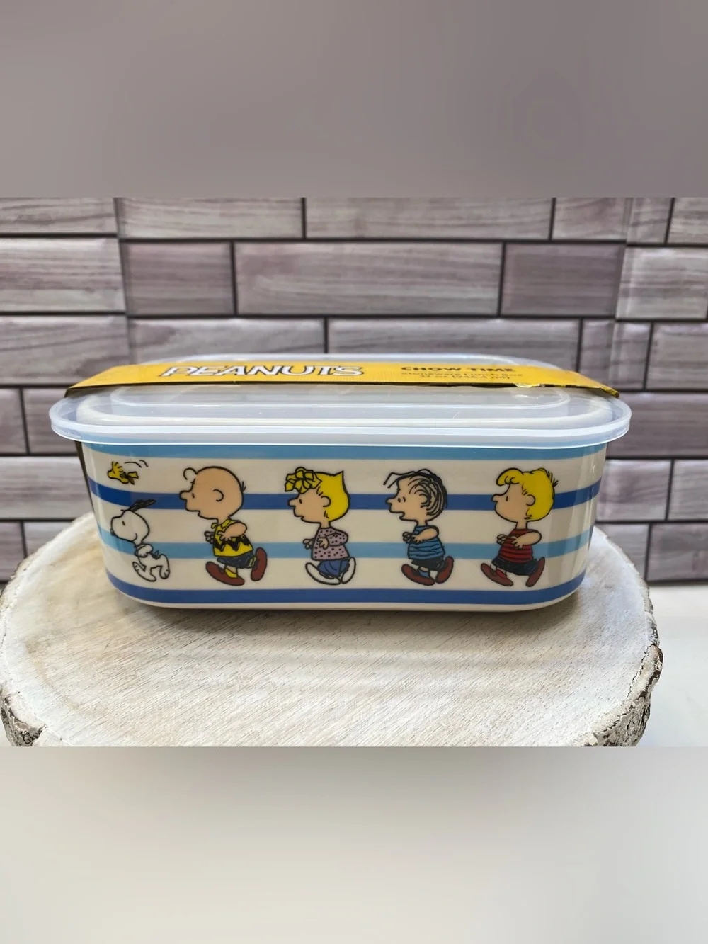 Peanuts Snoopy & The Gang  ❤️(2) CHOW TIME Lunch Box Storage & Lid NEW